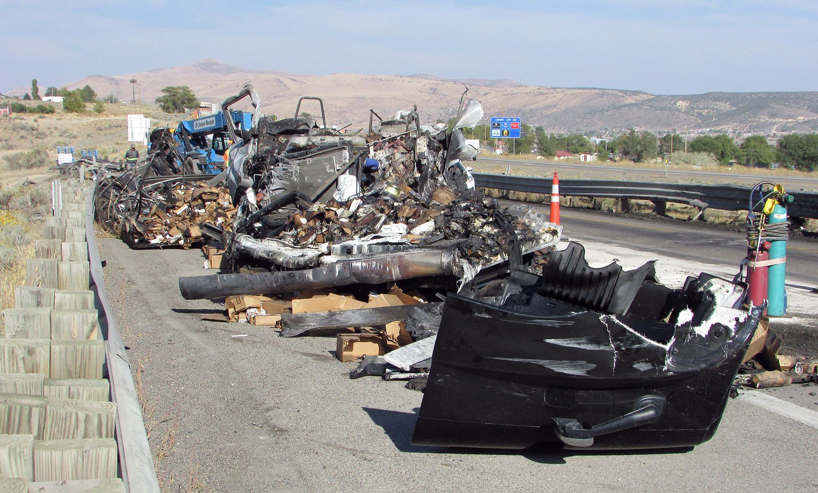 Fiery pileup on Interstate 80